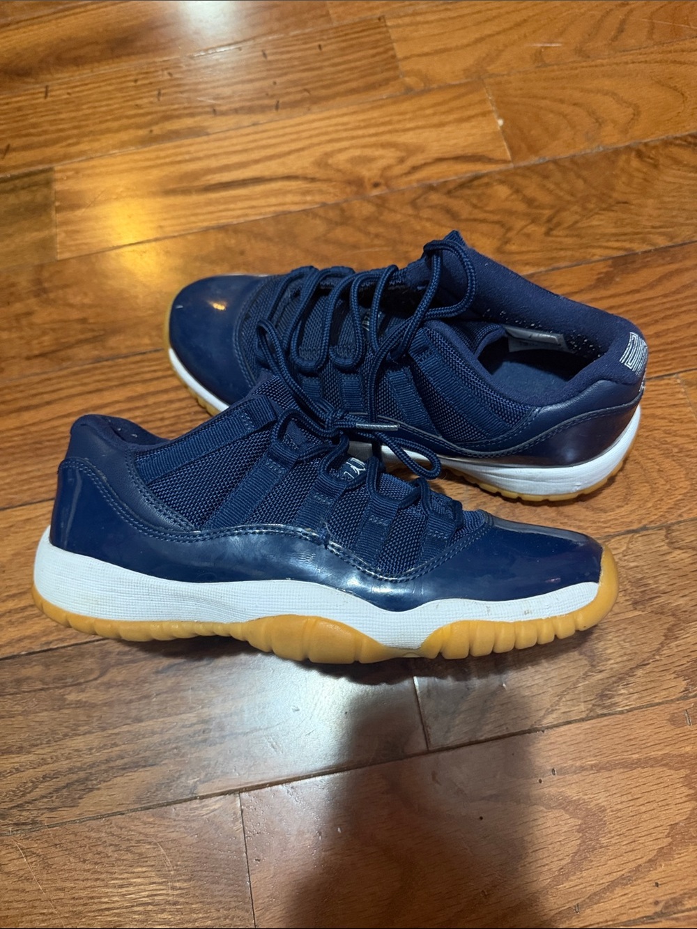 Kids Jordan’s Navy Low-Top Athletic Sneakers with Gum Sole